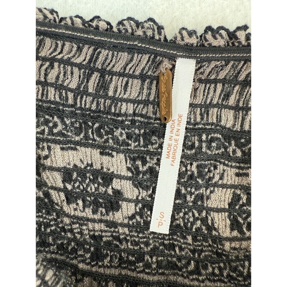 Free People Tube Top Jumpsuit Women's Small w Halter Tie Smocked Wide Leg BOHO - Picture 7 of 10